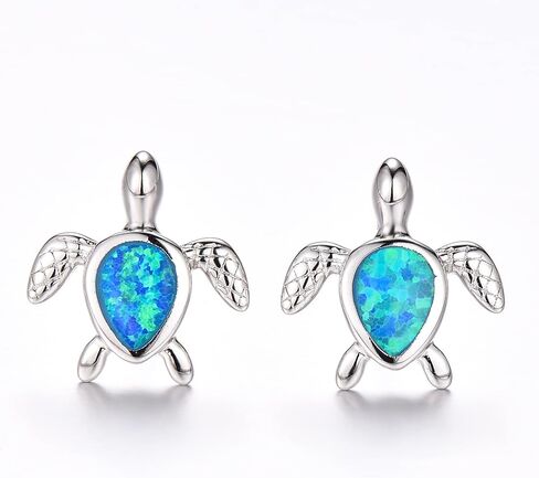 أقراط هيرموسا سلحفاة البحر للنساء على شكل حيوانات أقراط أوبال مجوهرات أقراط عيد ميلاد للهدايا in Kuwait