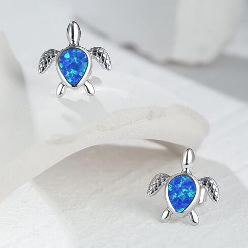 Hermosa Sea Turtle Earrings for Women Animal Created-Opal Earrings Jewelry Stud Earrings Birthday for Gifts in Saudi Arabia