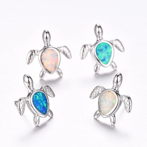 Hermosa Sea Turtle Earrings for Women Animal Created-Opal Earrings Jewelry Stud Earrings Birthday for Gifts in Saudi Arabia