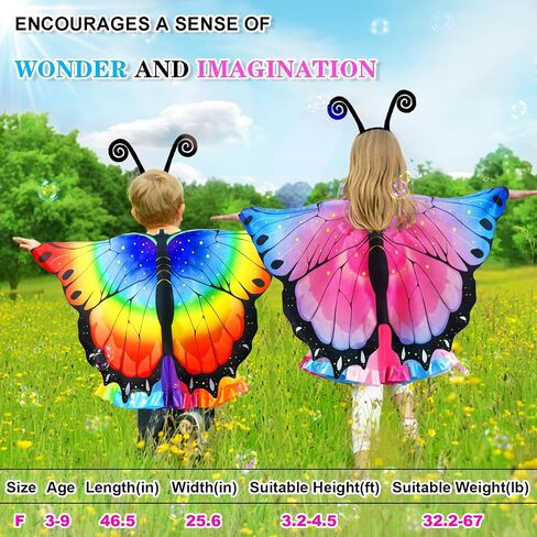 iROLEWIN Kids Fairy Butterfly Wings for Girls Toddlers Dress-Up Costume Mask Tutu and Headband Sister Birthday Gifts Party in Saudi Arabia