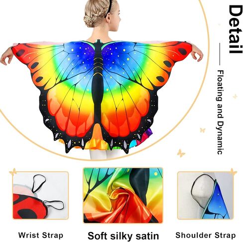 iROLEWIN Kids Fairy Butterfly Wings for Girls Toddlers Dress-Up Costume Mask Tutu and Headband Sister Birthday Gifts Party in Saudi Arabia