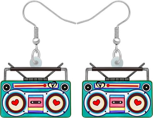 Acrylic Valentines Day Heart Vintage Earrings Statement Dangle Drop Jewelry Nostalgia Gifts for Women Girls Charms in Saudi Arabia