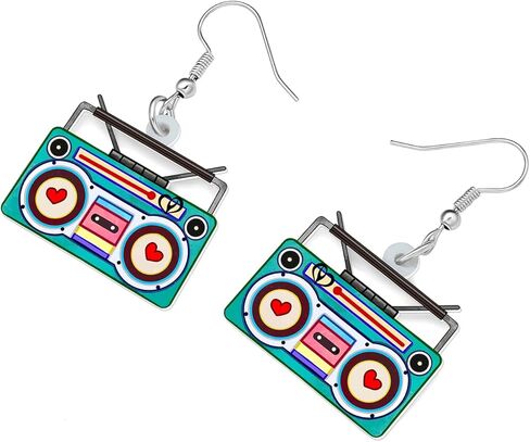 Acrylic Valentines Day Heart Vintage Earrings Statement Dangle Drop Jewelry Nostalgia Gifts for Women Girls Charms in Saudi Arabia