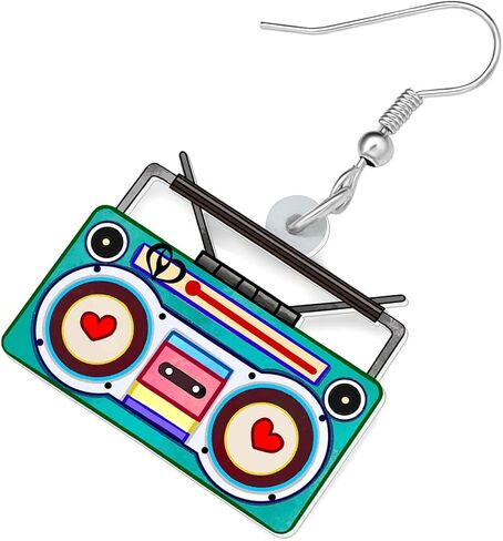 Acrylic Valentines Day Heart Vintage Earrings Statement Dangle Drop Jewelry Nostalgia Gifts for Women Girls Charms in Saudi Arabia