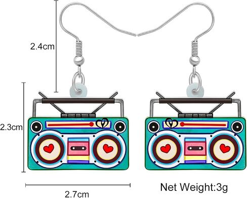 Acrylic Valentines Day Heart Vintage Earrings Statement Dangle Drop Jewelry Nostalgia Gifts for Women Girls Charms in Saudi Arabia