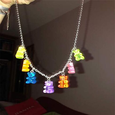 مجموعة مجوهرات الدب 9 قطع من GBAHFY تتضمن 8 أزواج من الأقراط المتدلية على شكل حلوى غائر و7 ألوان من الراتنج الدب قلادة هدايا الحفلات للنساء والفتيات in Kuwait