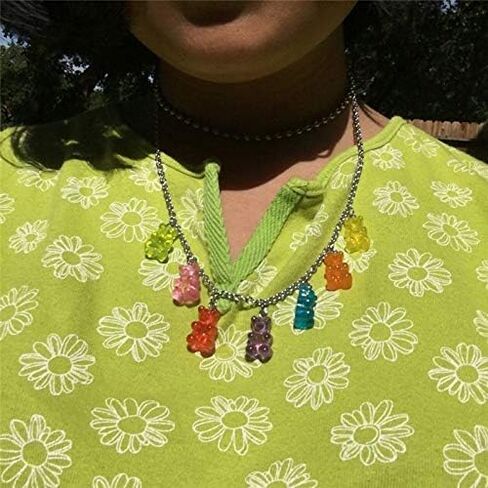 مجموعة مجوهرات الدب 9 قطع من GBAHFY تتضمن 8 أزواج من الأقراط المتدلية على شكل حلوى غائر و7 ألوان من الراتنج الدب قلادة هدايا الحفلات للنساء والفتيات in Kuwait