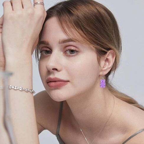 مجموعة مجوهرات الدب 9 قطع من GBAHFY تتضمن 8 أزواج من الأقراط المتدلية على شكل حلوى غائر و7 ألوان من الراتنج الدب قلادة هدايا الحفلات للنساء والفتيات in Kuwait