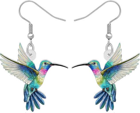 Cute Acrylic Hummingbird Dangle Hook Earrings for Women Girls Colorful Bird Jewelry Gifts for Bird Lovers Charms in Saudi Arabia