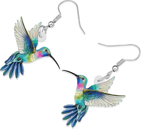 Cute Acrylic Hummingbird Dangle Hook Earrings for Women Girls Colorful Bird Jewelry Gifts for Bird Lovers Charms in Saudi Arabia