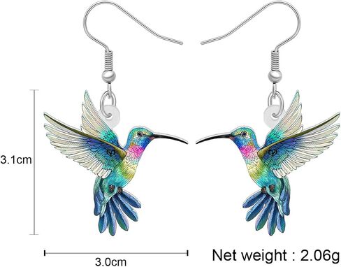 Cute Acrylic Hummingbird Dangle Hook Earrings for Women Girls Colorful Bird Jewelry Gifts for Bird Lovers Charms in Saudi Arabia