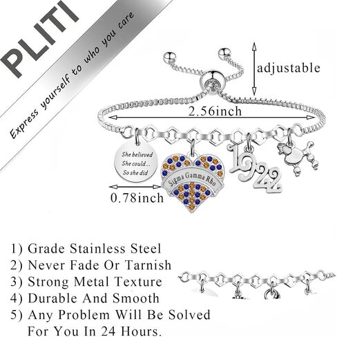 PLITI SGRho Sorority Gift 1922 Sorority Paraphernalia Gift She Believed She Could So She Did Inspirational Bracelet in Saudi Arabia