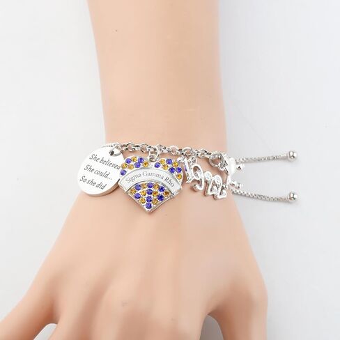 PLITI SGRho Sorority Gift 1922 Sorority Paraphernalia Gift She Believed She Could So She Did Inspirational Bracelet in Saudi Arabia