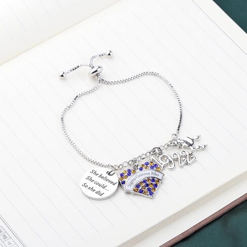 PLITI SGRho Sorority Gift 1922 Sorority Paraphernalia Gift She Believed She Could So She Did Inspirational Bracelet in Saudi Arabia