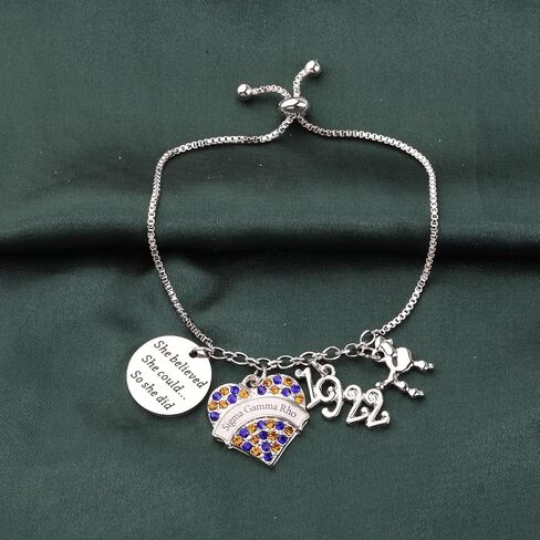 PLITI SGRho Sorority Gift 1922 Sorority Paraphernalia Gift She Believed She Could So She Did Inspirational Bracelet in Saudi Arabia