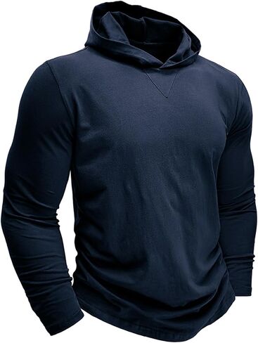 Hibluco Men's Lightweight Long Sleeve Hooded Sweatshirt Casual T Shirt Hoodie in Saudi Arabia