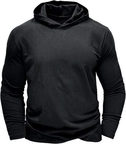 Hibluco Men's Lightweight Long Sleeve Hooded Sweatshirt Casual T Shirt Hoodie in Saudi Arabia