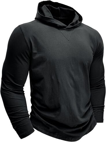 Hibluco Men's Lightweight Long Sleeve Hooded Sweatshirt Casual T Shirt Hoodie in Saudi Arabia