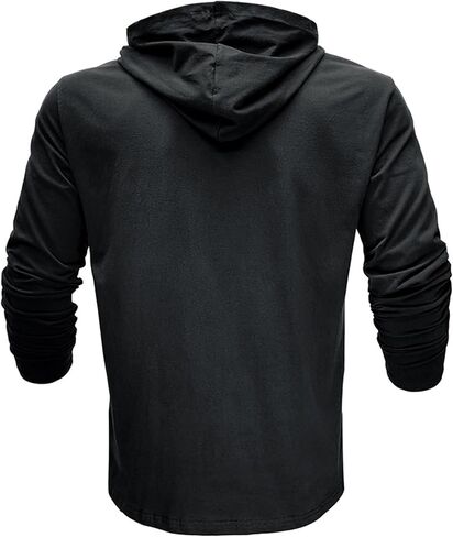 Hibluco Men's Lightweight Long Sleeve Hooded Sweatshirt Casual T Shirt Hoodie in Saudi Arabia