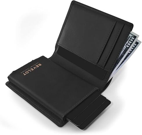 محفظة حامل بطاقات Revelot BiFold / جلد طبيعي مع خاصية حجب RFID / W1 (أسود نابا) in Saudi Arabia
