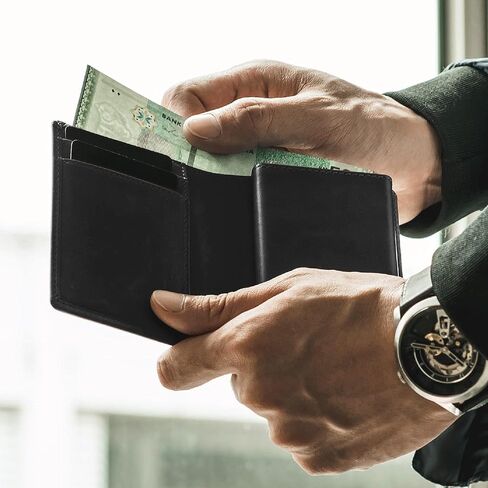 محفظة حامل بطاقات Revelot BiFold / جلد طبيعي مع خاصية حجب RFID / W1 (أسود نابا) in Saudi Arabia