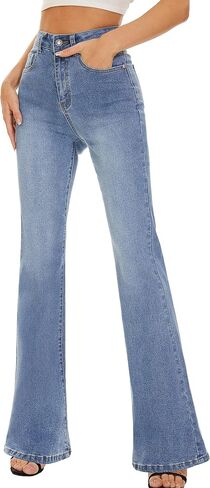 Flare Jeans for Women High Waisted Stretchy American Flag Bell Bottoms Denim Flare Pants in Saudi Arabia