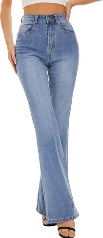 Flare Jeans for Women High Waisted Stretchy American Flag Bell Bottoms Denim Flare Pants in Saudi Arabia