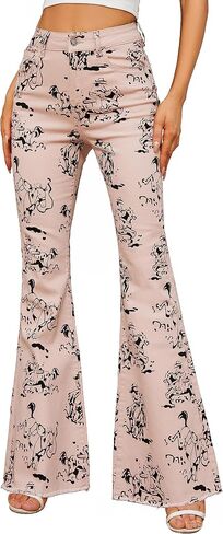 Flare Jeans for Women High Waisted Stretchy American Flag Bell Bottoms Denim Flare Pants in Saudi Arabia