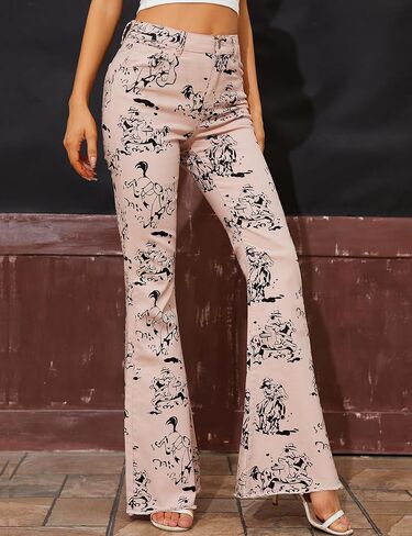 Flare Jeans for Women High Waisted Stretchy American Flag Bell Bottoms Denim Flare Pants in Saudi Arabia