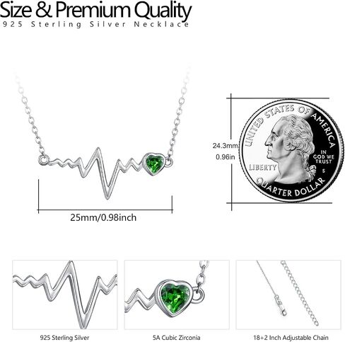 MEDWISE Heartbeat Necklace Pendant Jewelry Gifts 925 Sterling Silver Heartbeat EKG Nurse Necklace for Her Platinum Plated Lifetime Pulse Necklace for Women Girls Birthday Christmas Anniversary Day in Saudi Arabia