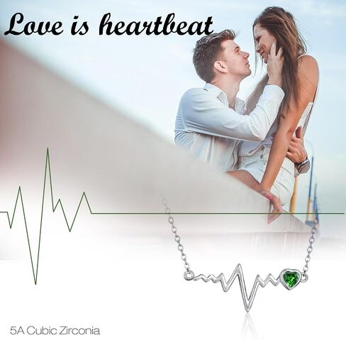 MEDWISE Heartbeat Necklace Pendant Jewelry Gifts 925 Sterling Silver Heartbeat EKG Nurse Necklace for Her Platinum Plated Lifetime Pulse Necklace for Women Girls Birthday Christmas Anniversary Day in Saudi Arabia