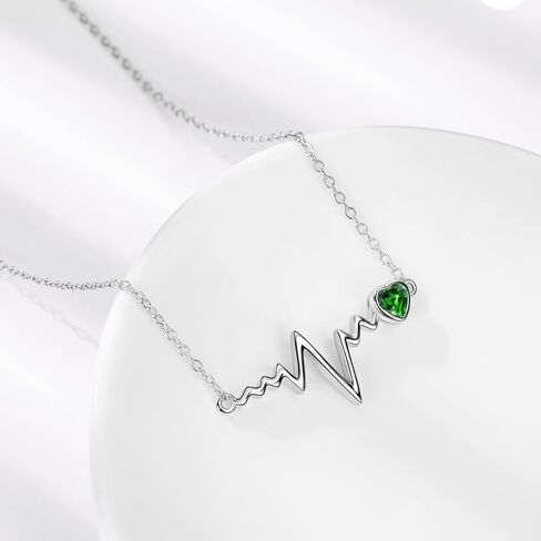 MEDWISE Heartbeat Necklace Pendant Jewelry Gifts 925 Sterling Silver Heartbeat EKG Nurse Necklace for Her Platinum Plated Lifetime Pulse Necklace for Women Girls Birthday Christmas Anniversary Day in Saudi Arabia