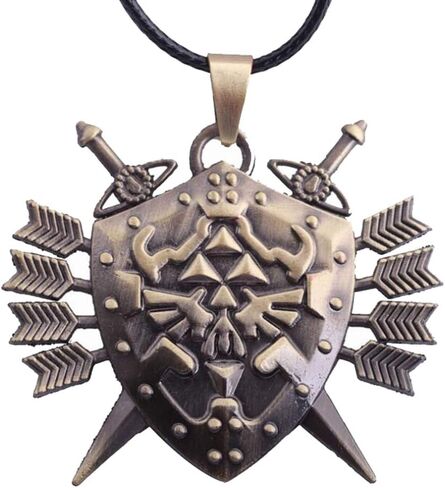 قلادة من الجلد بسلسلة معدنية مطلية بالذهب العتيقة زيلدا شيلد in Kuwait