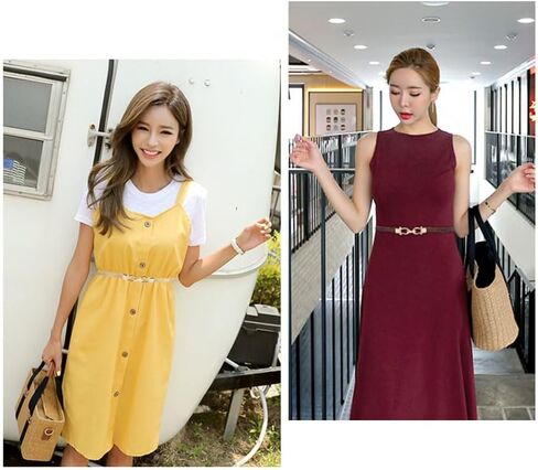 حزام جلدي نحيف للفستان أحزمة خصر رفيعة للنساء in Kuwait