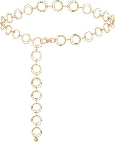 توب بوتي حزام سلسلة كونشو بيضاوي غربي للنساء، حزام سلسلة خصر معدني لفساتين جينز راعية البقر الغربية in Kuwait