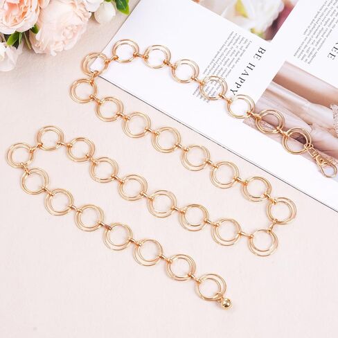 توب بوتي حزام سلسلة كونشو بيضاوي غربي للنساء، حزام سلسلة خصر معدني لفساتين جينز راعية البقر الغربية in Kuwait