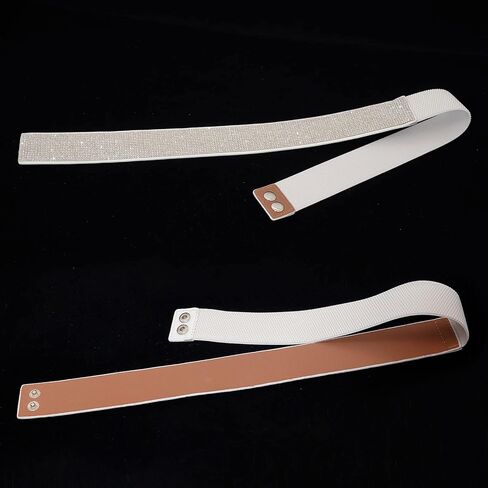 حزام من حجر الراين قابل للتمدد وحزام خصر مرن وواسع من الكريستال وأحزمة لامعة لفستان النساء in Kuwait