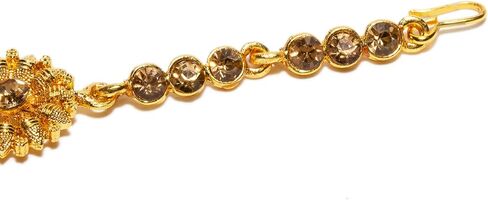 قطعة رأس على شكل قطرة من اللؤلؤ الصناعي على شكل نصف قمر ماانج تيكا مع أقراط هندية للنساء in Kuwait