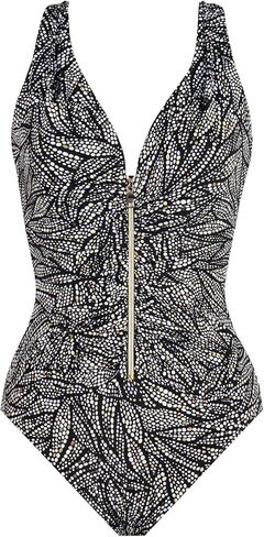 Miraclesuit Women's Swimwear Razzle Dazzle Zipt Soft Cup Tummy Control One Piece Swimsuit in Saudi Arabia