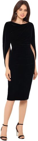 Betsy & Adam Women's Velvet Midi Cowl Neck Drape Back Dress in Saudi Arabia