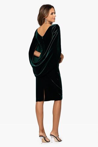 Betsy & Adam Women's Velvet Midi Cowl Neck Drape Back Dress in Saudi Arabia