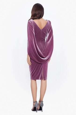 Betsy & Adam Women's Velvet Midi Cowl Neck Drape Back Dress in Saudi Arabia