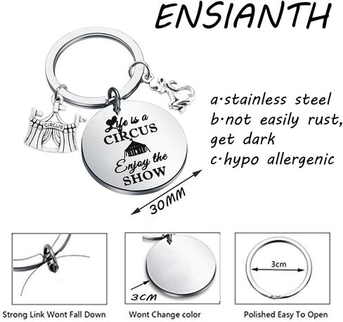 ENSIANTH Circus Gift Life is a Circus Enjoy the Show Gift Circus Showman Keychain Circus Staff Gift Circus Monkey Keychain in Saudi Arabia