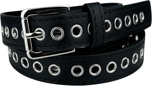 Women Grommet Leather Belt Punk Goth Chain Waist Belt for Jeans Dress Pants Mini Envelope Waist Bag in Saudi Arabia