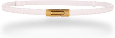 Women's Belt Adjustable Skinny Genuine Leather Belts For Dress Pants, Slim Waist Belt Gold Bronze Buckle Waistband in Saudi Arabia