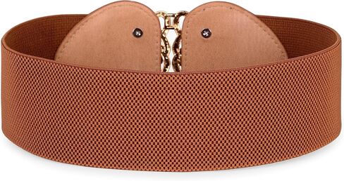 BOLEROSE Wide Elastic Cinch Stretch Waistband Retro Gold Medusa Buckle Waist Belt in Saudi Arabia