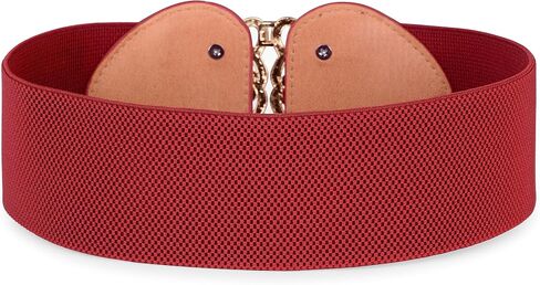 BOLEROSE Wide Elastic Cinch Stretch Waistband Retro Gold Medusa Buckle Waist Belt in Saudi Arabia