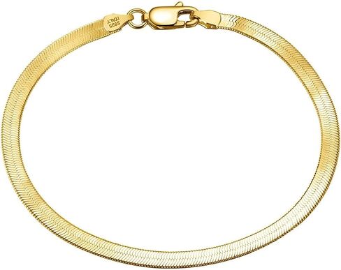 Bellitia Jewelry Platinum/Gold Plated 925 Sterling Silver Dainty Snake Bone Bracelet for Women, Tiny Sideways Cross Bracelets Layered Herringbone Chain Bracelet Handmade Jewelry Gift in Saudi Arabia