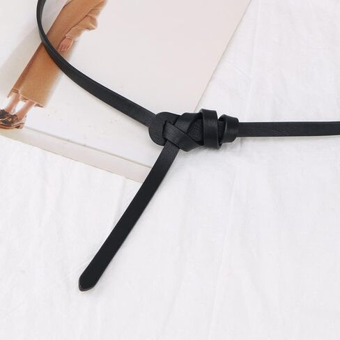 حزام رفيع من الجلد الصناعي بعقدة بسيطة مجانية للنساء والفتيات وحزام الخصر in Kuwait