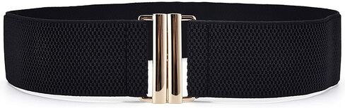 حزام الخصر مشد عريض مطاطي بسيط باللونين الأسود والفهد للسيدات للفستان in Kuwait